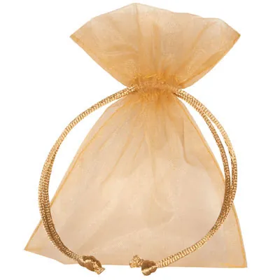 Pochette organza or 17 x 24 cm - Paquet de 10 - Pochettes organza