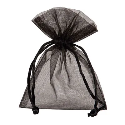 Pochette organza noir 12 x 17 cm - Paquet de 10 - Pochettes organza