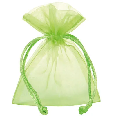 Pochette organza vert fluo 17 x 24 cm - Paquet de 10 - Pochettes organza