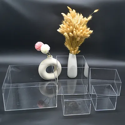 Cube de présentation transparent PMMA 12 x 12 x 10 cm - Cube plexi - Cube acrylique - Supports Plexi-2