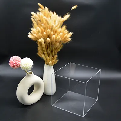 Cube plexi transparent PMMA ép. 4mm 200 x 200 x 200 mm - Cube acrylique - Supports Plexi-1