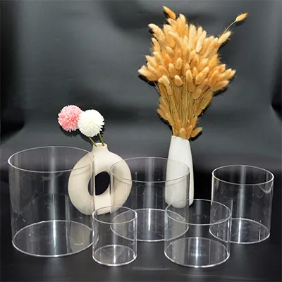 Bac de présentation rond PMMA ø 10 x H 10 cm - Vitrine tube plexi - Bac cylindrique - Supports Plexi-2