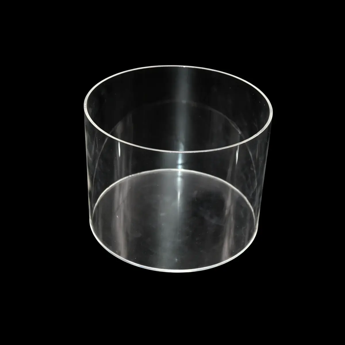 Bac de présentation rond PMMA ø 15 x H 10 cm - Vitrine tube plexi - Bac cylindrique - Supports Plexi