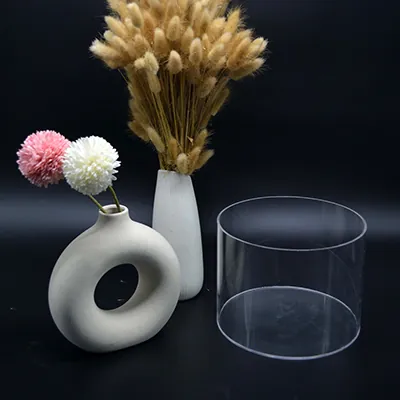 Bac de présentation rond PMMA ø 20 x H 15 cm - Vitrine tube plexi - Bac cylindrique - Supports Plexi-1