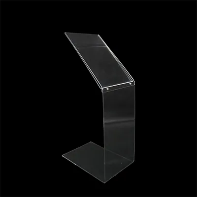 Porte-visuel sur pied Z / Présentoir visuel Z A4 vertical, acrylique transparent H 60 cm - Porte-visuels sur pied