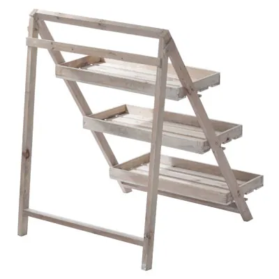 Étagère inclinée en bois 3 niveaux 50 x 61 x 71 cm - Étagère magasin - Étagères magasins, Présentoirs bois-1