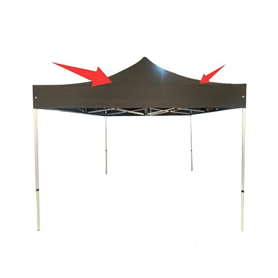 Bâche de toit pour tente pliante 300x300 cm - noir - 300 g/m² - Tentes pliantes, Barnums pliants