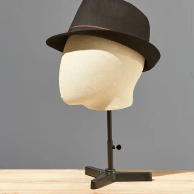 Tête homme vintage lin/fibre de verre ø 20 x H 38 cm - Têtes-1