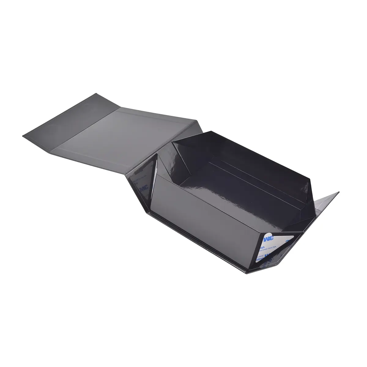 Boîtes cadeaux aimantées - noir brillant - 16 x 16 x 6 cm – Paquet de 5 - Boites aimantées-1