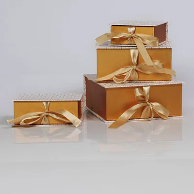 Boîte kraft Art déco avec couvercle à rabat - blanc / cuivre - 19 x 13 x H 8,5 cm - Boites cadeaux carton pliables-4