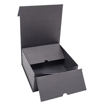 Boîte cadeau carton noire 22 x 22 x 10 cm - Lot de 5 - Boites cadeaux carton pliables-4