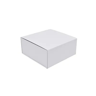 Boîte cadeau carton pliable blanche 22 x 22 x H 10 cm, 1200g/m² - Paquet de 5 - Boites cadeaux carton pliables