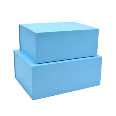 Boîte cadeau pliable bleu ciel 33x25,5x14cm – Paquet de 5 - Boites cadeaux carton pliables-2