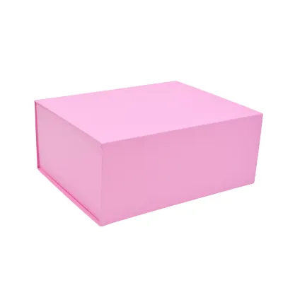 Boîte cadeau pliable rose 33x25,5x14cm – Paquet de 5 - Boites cadeaux carton pliables