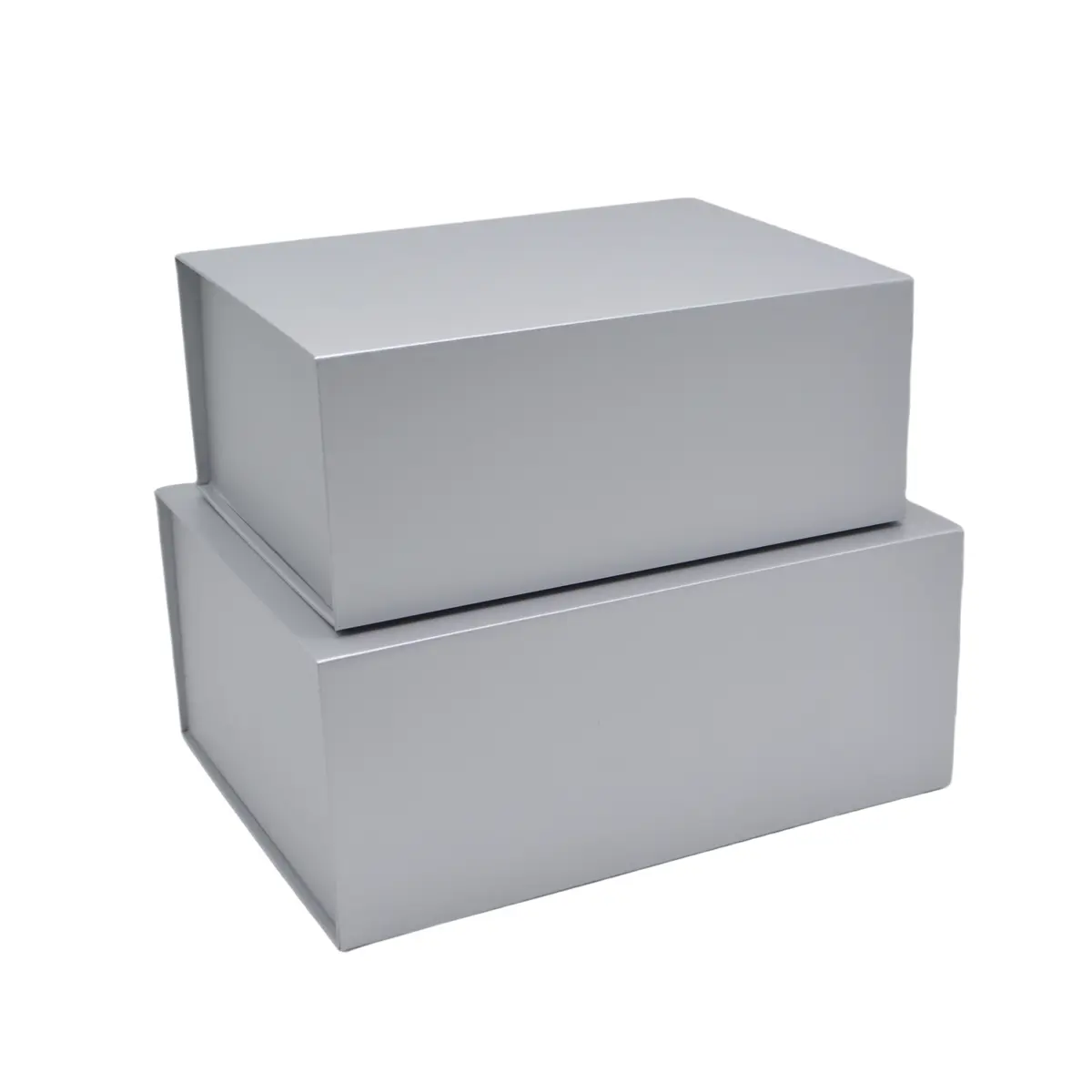 Boîte cadeau pliable argent 29x22x12cm – Paquet de 5 - Boites cadeaux carton pliables-2