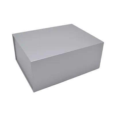 Boîte cadeau pliable argent 33x25,5x14cm – Paquet de 5 - Boites cadeaux carton pliables