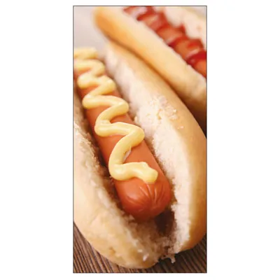 Sticker adhésif Hot Dog 15 x 30 cm - Signalétique restauration rapide - Stickers Snacking