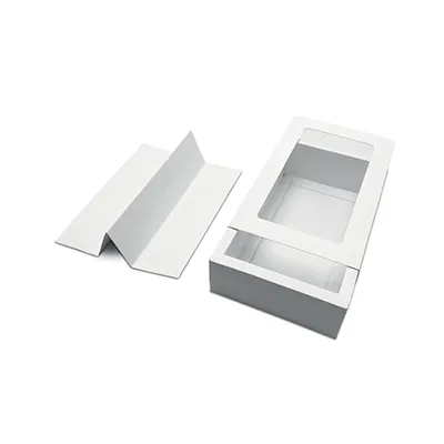 Boîte macarons blanche carton avec fenêtre 21 x 12,5 x 5 cm – 16 macarons - Coffret macarons - Lot de 25 - Boîtes macarons-1