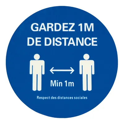 Adhésif sol Gardez 1m de distance - Guidage de prévention