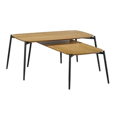 Lot de 2 tables gigognes industrielles 100 x 60 x 43 cm et 120 x 50 x 36 cm - Ligne Industrielle