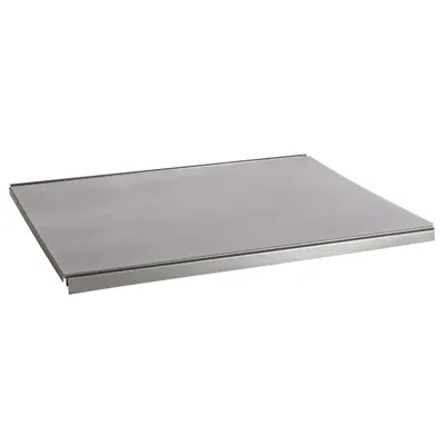 Tablette tôle monobloc - Ligne Store gris métallisé pas de 25 mm