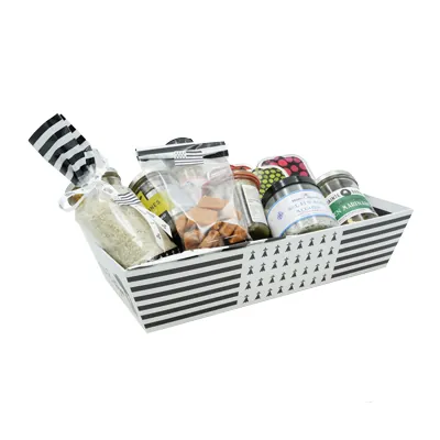 Corbeille carton rectangulaire drapeau breton 33 x 20 x 7,5 cm, paquet de 10 - Corbeilles carton-2