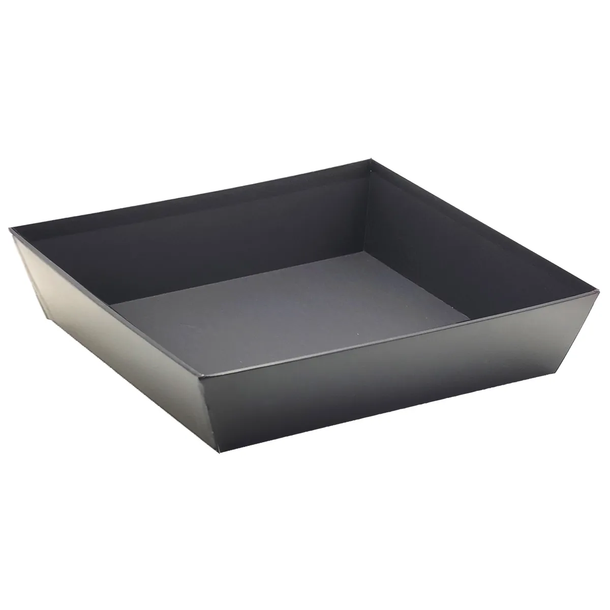 Corbeille carton carrée noir 20 x 20 x 5 cm, paquet de 10 - Corbeilles carton