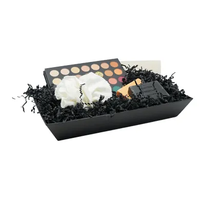 Corbeille carton rectangulaire noir 33 x 20 x 5,5 cm, paquet de 10 - Corbeilles carton-1