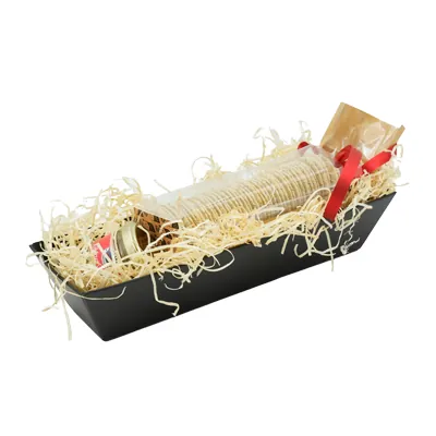 Corbeille carton rectangulaire noir 30 x 10 x 6 cm, paquet de 10 - Corbeilles carton-1