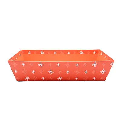 Corbeilles carton rectangulaire Étoiles 33 x 20 x 7,5 cm rouge / blanc, paquet de 10 - Corbeilles carton