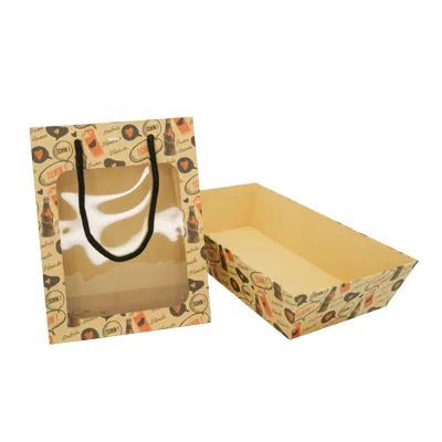 Corbeille carton rectangulaire Bière 33 x 20 x 7,5 cm brun / noir, paquet de 10 - Corbeilles carton-4