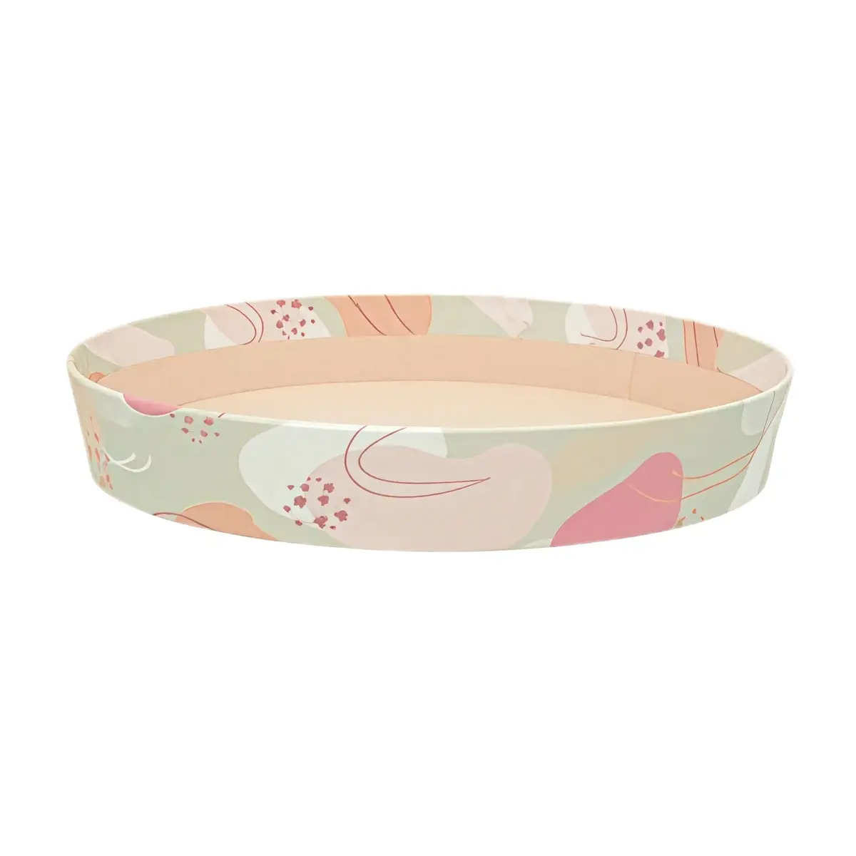 Corbeille carton ronde Beauté ø 20,5 x 3 cm beige clair / terracotta, paquet de 10 - Corbeilles carton