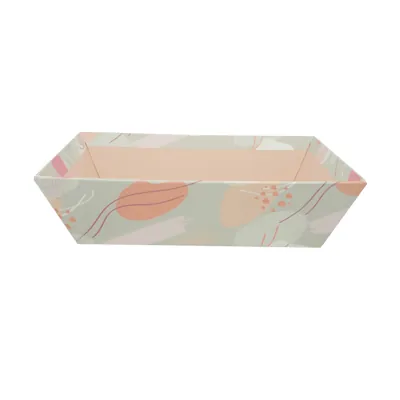 Corbeille carton ronde Beauté ø 20,5 x 3 cm beige clair / terracotta, paquet de 10 - Corbeilles carton-1