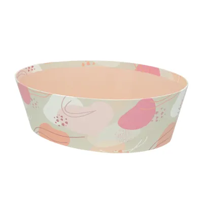 Corbeille carton ovale Beauté 26 x 19,3 x 8 cm beige clair / terracotta, paquet de 6 - Corbeilles carton