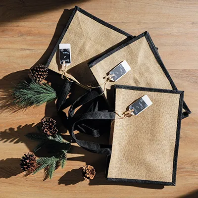 Sacs cabas bicolores en jute - Sacs jute-1