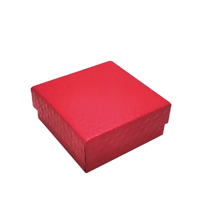 Écrin bijou plat pour Parure & Bracelet carton gaufré Rouge 7,5 x 7,5 x 3,5 cm insert velours - Boite bijoux – Lot de 20 - Écrins à bijoux, Coffrets à bijoux