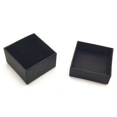 Écrin bijoux carton kraft lisse Noir 5 x 5 x 3 cm - Ecrin pour bague - Boîte bijoux - Paquet de 20 - Écrins à bijoux, Coffrets à bijoux-1