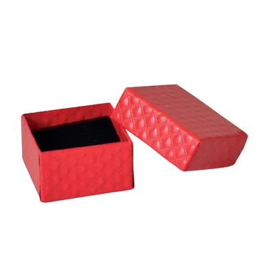 Écrin bijoux carton gaufré Rouge 5 x 5 x 3 cm - Ecrin pour bague - Boîte bijoux - Paquet de 20 - Écrins à bijoux, Coffrets à bijoux-1