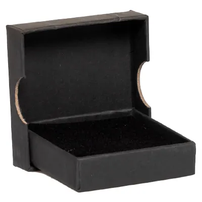 Écrin bijou plat pour pendentif et boucles carton kraft noir 6 x 6 x 1,6 cm insert velours - Boite bijoux – Lot de 20 - Écrins à bijoux, Coffrets à bijoux-1