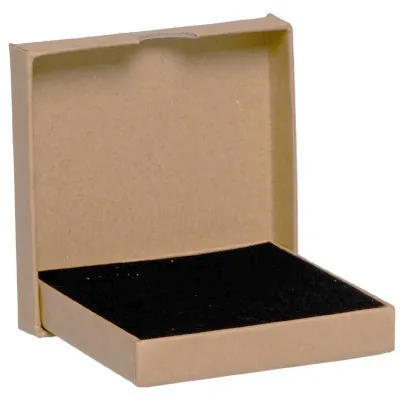 Écrin bijou plat pour Collier & Chaîne carton kraft brun 9 x 9 x 1,6 cm insert mousse - Boite bijoux – Lot de 20 - Écrins à bijoux, Coffrets à bijoux-1