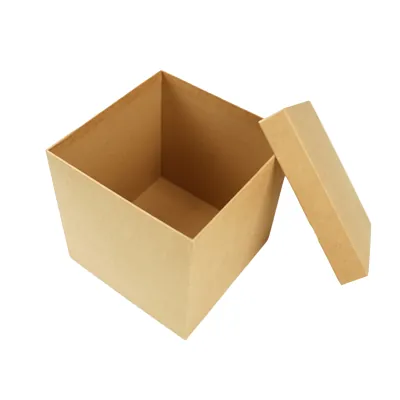 Boîte carrée kraft à couvercle amovible - 20 x 20 x 20 cm - Boites cloches-3