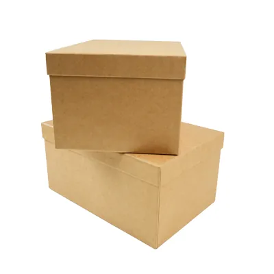 Boîte cadeau carton avec couvercle 30 x 20 x 15 cm - Boîte cloche - Lot de 2 - Boites cloches-1