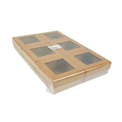 Boîte carrée avec couvercle amovible à fenêtre - 12 x 12 x H 5 cm - Boites cloches-1