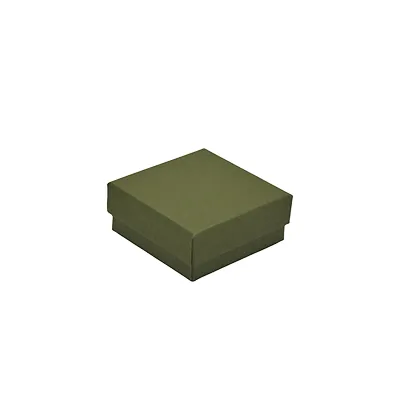 Écrin bijoux papier 7,5x7,5x3,5cm vert olive - boîte bijoux - Écrins à bijoux, Coffrets à bijoux