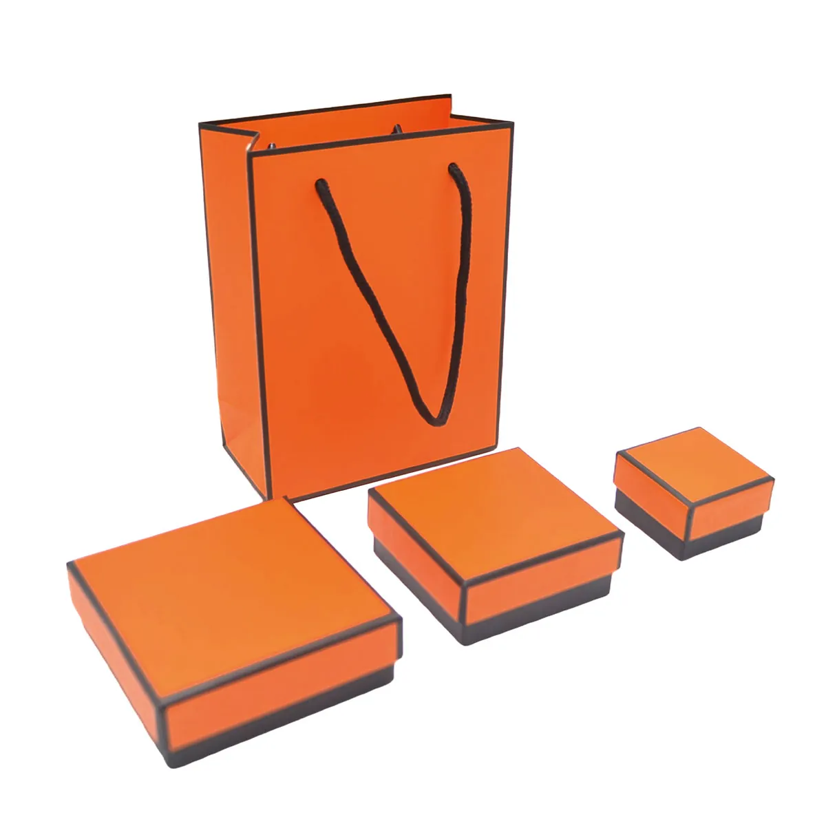 Boîte à bijoux carton 5 x 5 x 3 cm orange liseré noir – écrin bijoux carton – Lot de 20 - Écrins à bijoux, Coffrets à bijoux-2