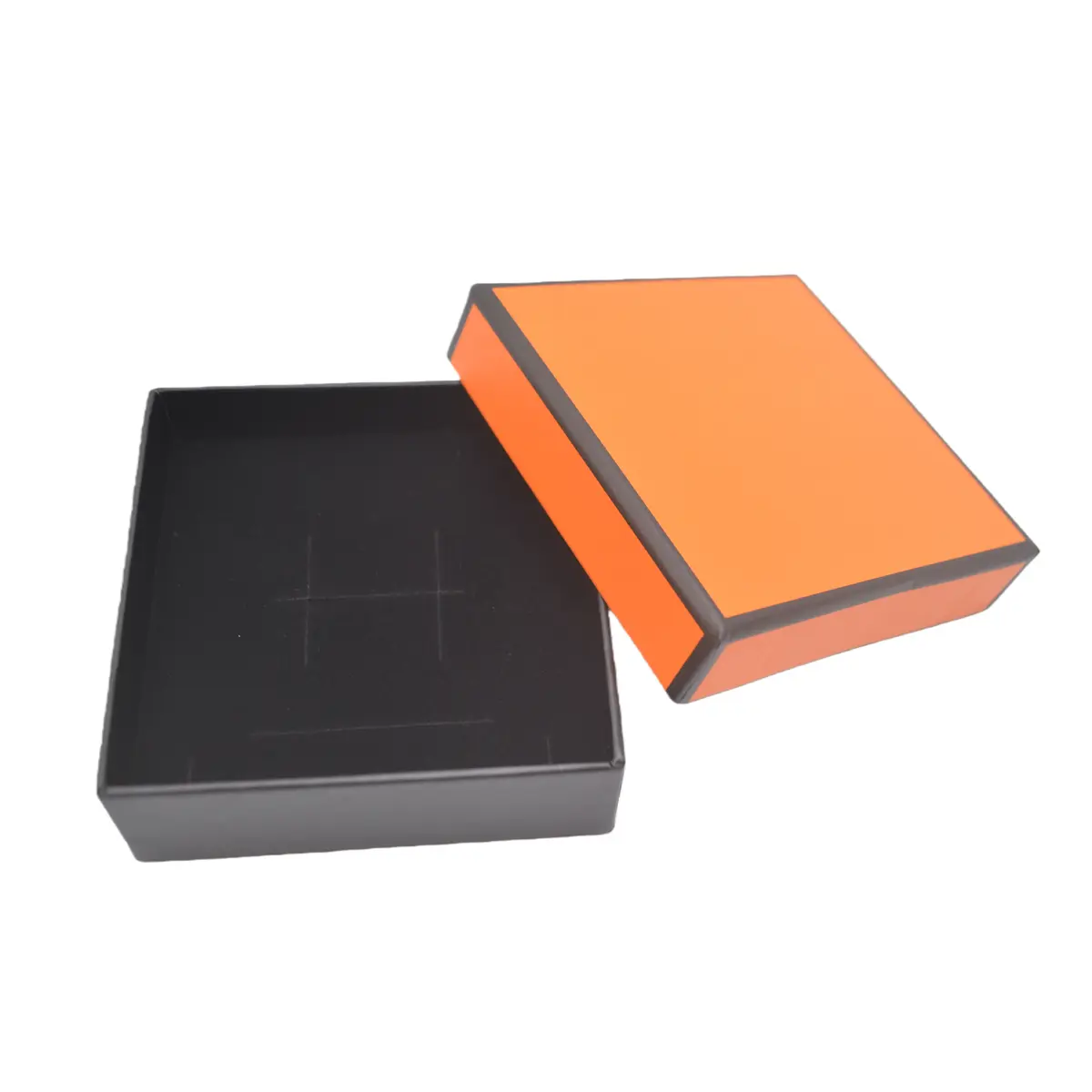 Boîte à bijoux carton 9 x 9 x 3,5 cm orange liseré noir – écrin bijoux carton – Lot de 20 - Écrins à bijoux, Coffrets à bijoux-1