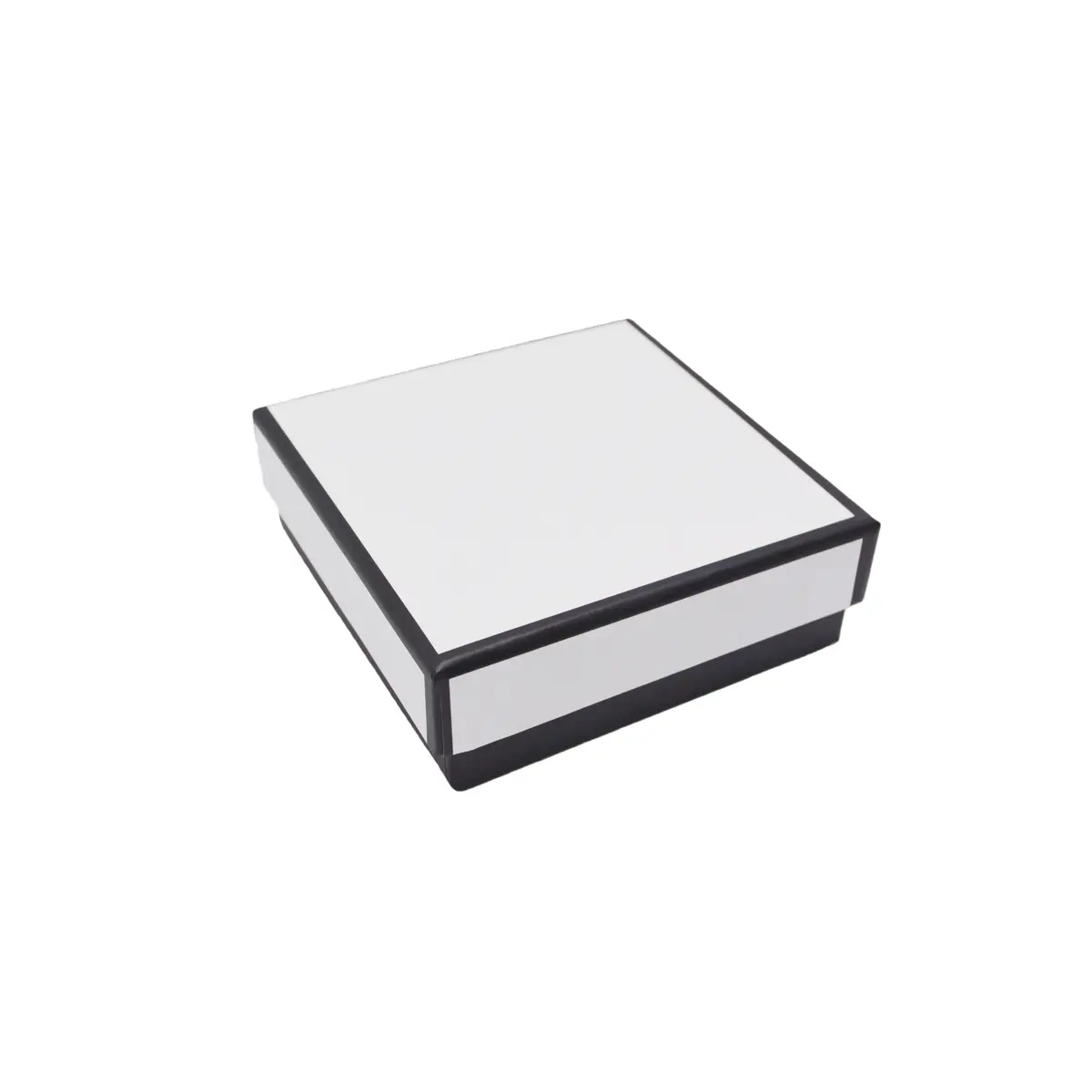 Boîte à bijoux carton 7,5 x 7,5 x 3,5 cm blanc liseré noir – écrin bijoux carton – Lot de 20 - Écrins à bijoux, Coffrets à bijoux