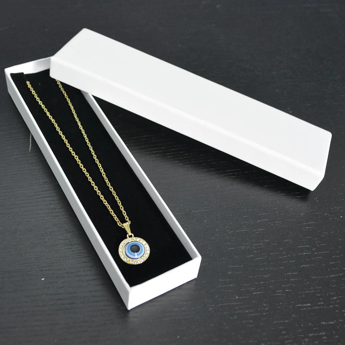 Boîte à bijoux carton 20,5 x 5 x 2,5 cm blanc – écrin bijoux carton – Lot de 20 - Écrins à bijoux, Coffrets à bijoux-1