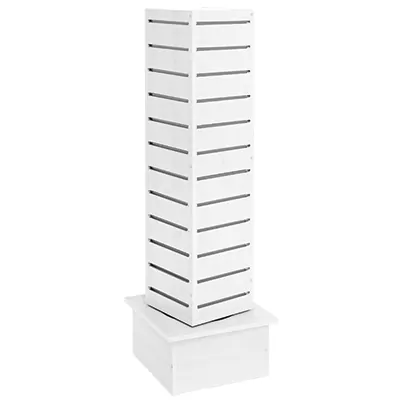 Tour rotative 4 faces rainurées blanc 45 × 45 × 145 cm - Meubles rainurés