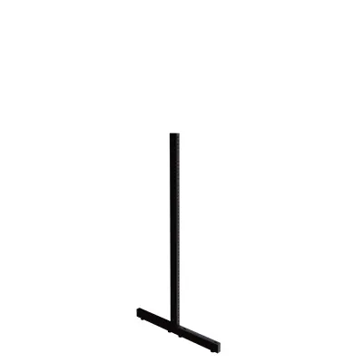 Montant noir sablé avec 2 embases soudées - Ligne Store noir Sablé pas de 25 mm